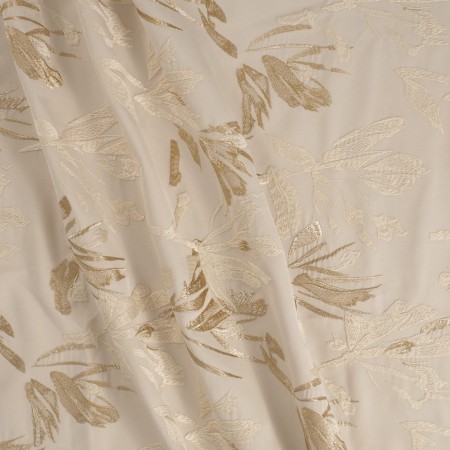 Beige embroidered twill lamé
