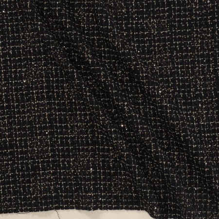 Black tweed lamé and sequins