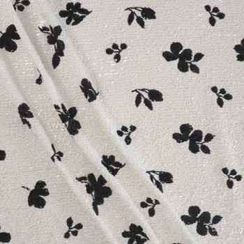 White floral sequin embroidery