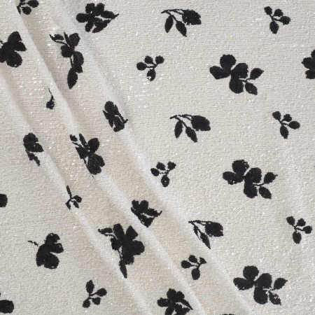 Bordado lentejuelas floral blanco