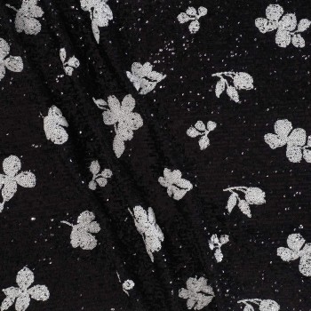 Bordado lentejuelas floral negro