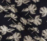 Black gold lamé pleated knit fabric