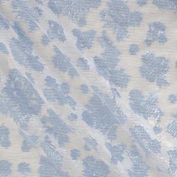 Jacquard flores lamé azul