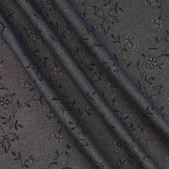 Blue navy jacquard floral lamé