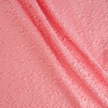 Pink jacquard embossed flower