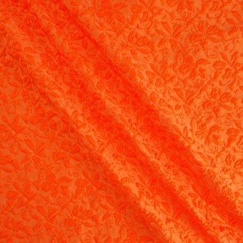 Orange jacquard embossed flower