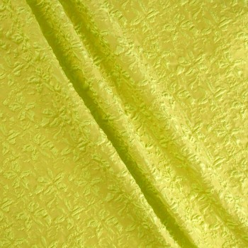 Green jacquard embossed flower