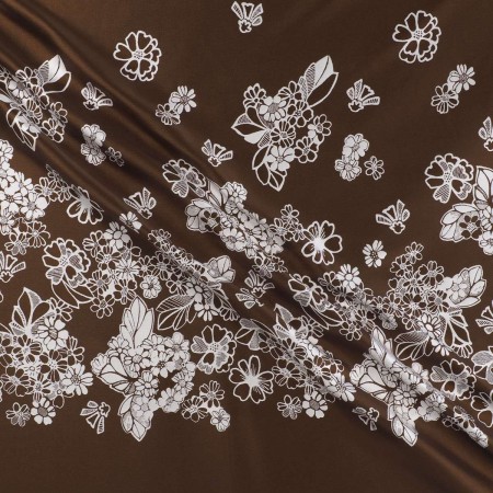 Brown cloth 0,98 flower jacquard