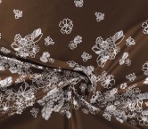 Brown cloth 0,98 flower jacquard