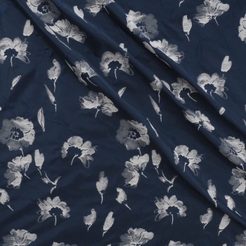 Navy tafetan flower