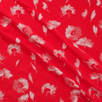 Red tafetan flower
