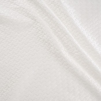 White jacquard cloqué