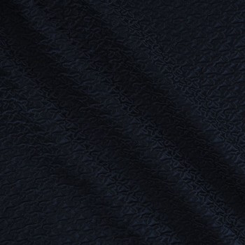 Marine jacquard flower cloqué