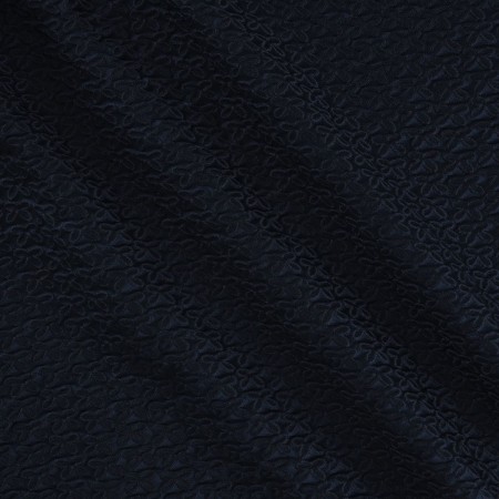 Marine jacquard flower cloqué