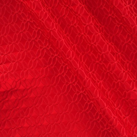 Red jacquard geometric cloqué