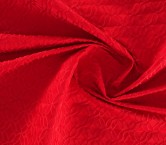 Red jacquard geometric cloqué
