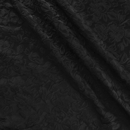 Black jacquard cloqué floral