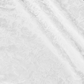 White jacquard cloqué floral