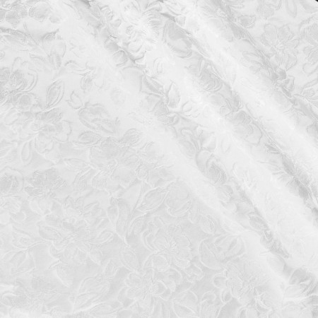 White jacquard cloqué floral
