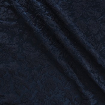 Marine jacquard cloqué floral