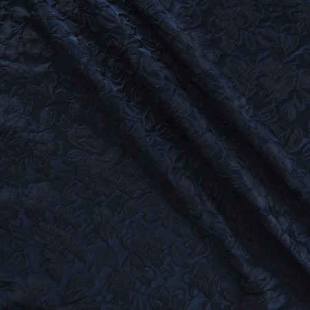 Marine jacquard cloqué floral