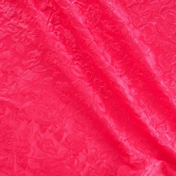 Pink jacquard cloqué floral