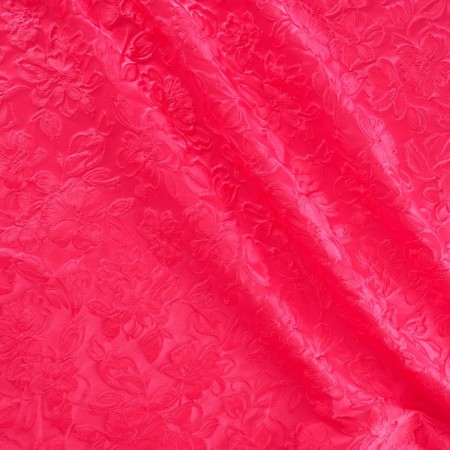 Pink jacquard cloqué floral