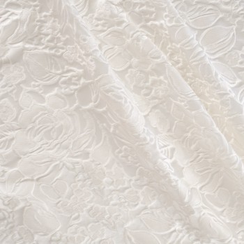 White jacquard relief flower