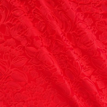 Jacquard flor relieve rojo