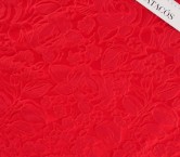 Red jacquard relief flower