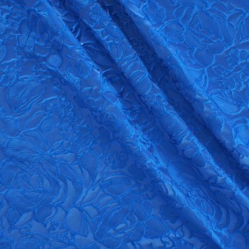 Blue jacquard relief flower