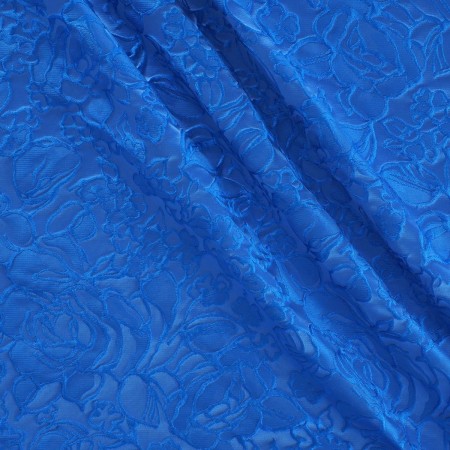 Blue jacquard relief flower