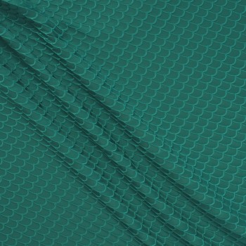 Green jacquard cloqué recycled