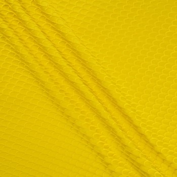 Yellow jacquard cloqué recycled
