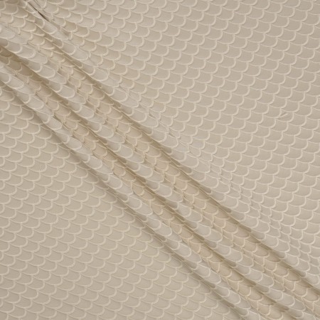 Beige jacquard cloqué recycled