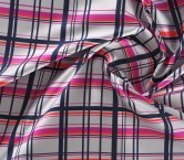 Fuxia navy check mikado