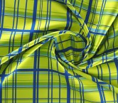 Turquoise green check mikado