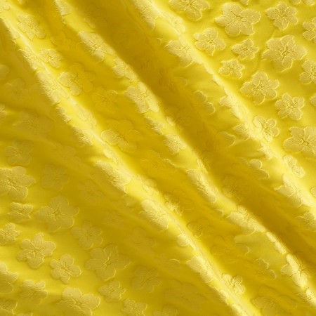 Yellow jacquard floral relief