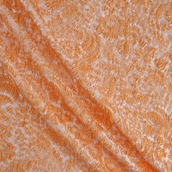 Jacquard floral en relieve naranja