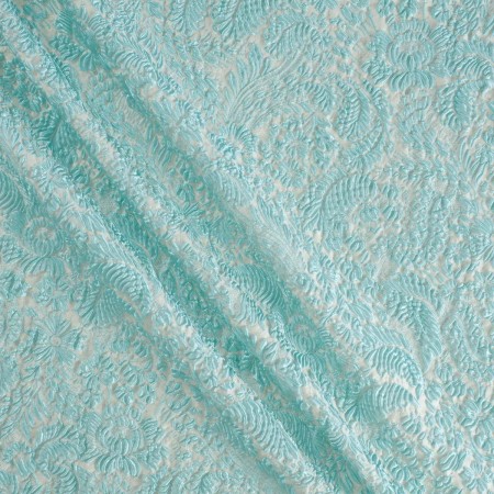 Blue relief floral jacquard