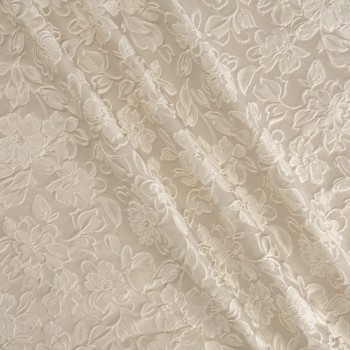 Jacq. cloqué flor beige