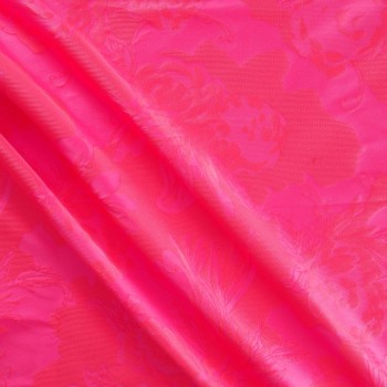 Jacquard mikado flores fuxia