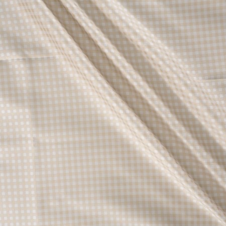 Beige mikado jacquard vichy
