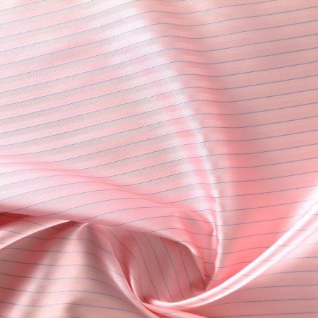 Pink striped jacquard mikado