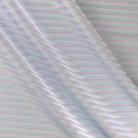 Blue striped jacquard mikado