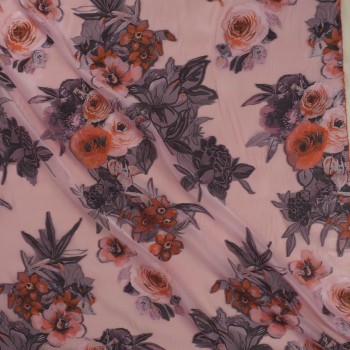 Fuxia organza flower jacquard