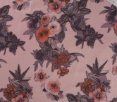 Fuxia organza flower jacquard