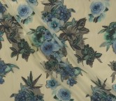 Yellow organza flower jacquard