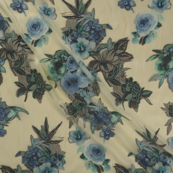 Yellow organza flower jacquard