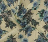 Yellow organza flower jacquard